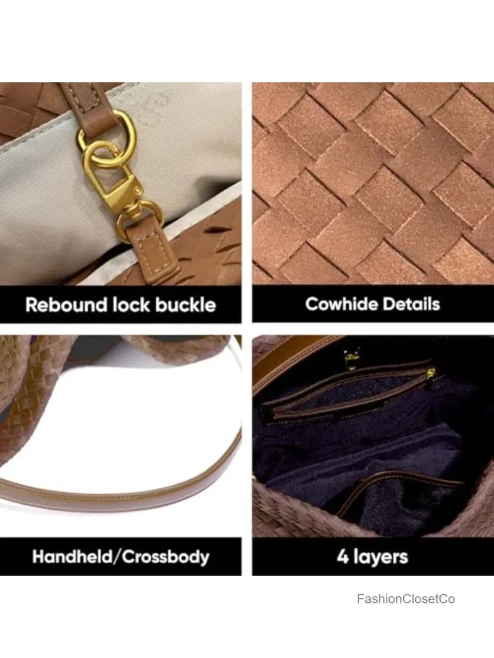 Suede Woven Tote Bag Women Roomy Hobo Shoulder Purse